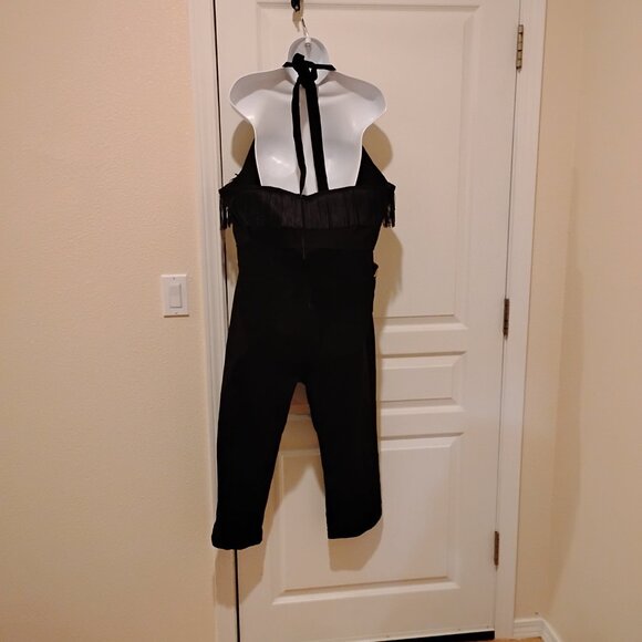 Unique Vintage Maines Black Jumpsuit with Gold Trim NWT - Picture 9 of 12